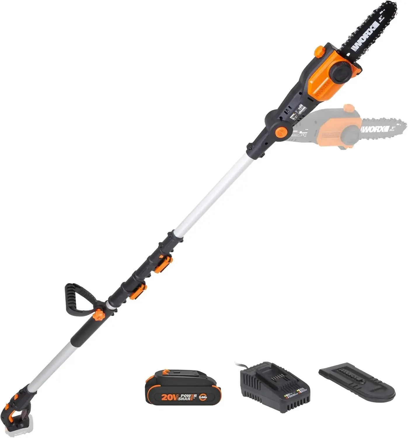 Nitro 20V 8 '' cordless pole chainsaw 2.0 Ah battery and charger included WG349
Nitro 20V 8 '' cordless pole chainsaw 2.0 Ah battery and charger included WG349