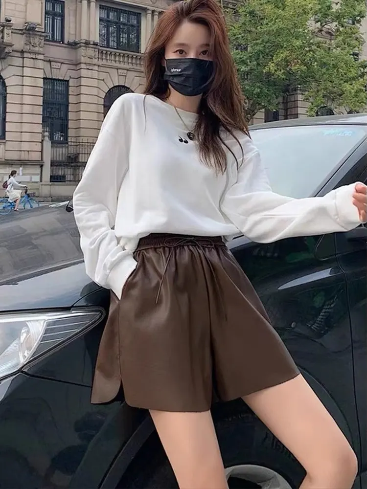 Модные женские повседневные брюки из овчины с высокой талией и прямыми штанинами, осенняя новинка, простой дизайн для офиса и повседневной носки
Модные женские повседневные брюки из овчины с высокой талией и прямыми штанинами, осенняя новинка, простой дизайн для офиса и повседневной носки