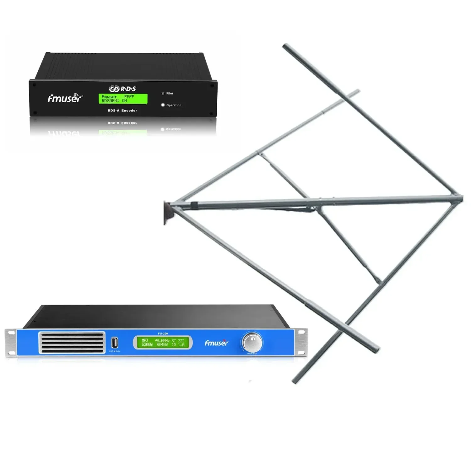 FMUSER FU-200A 200W FM Broadcaster FM Transmitter + CP100 Circularly Polarized Antenna +RDS Encoder For Radio Station
FMUSER FU-200A 200W FM Broadcaster FM Transmitter + CP100 Circularly Polarized Antenna +RDS Encoder For Radio Station