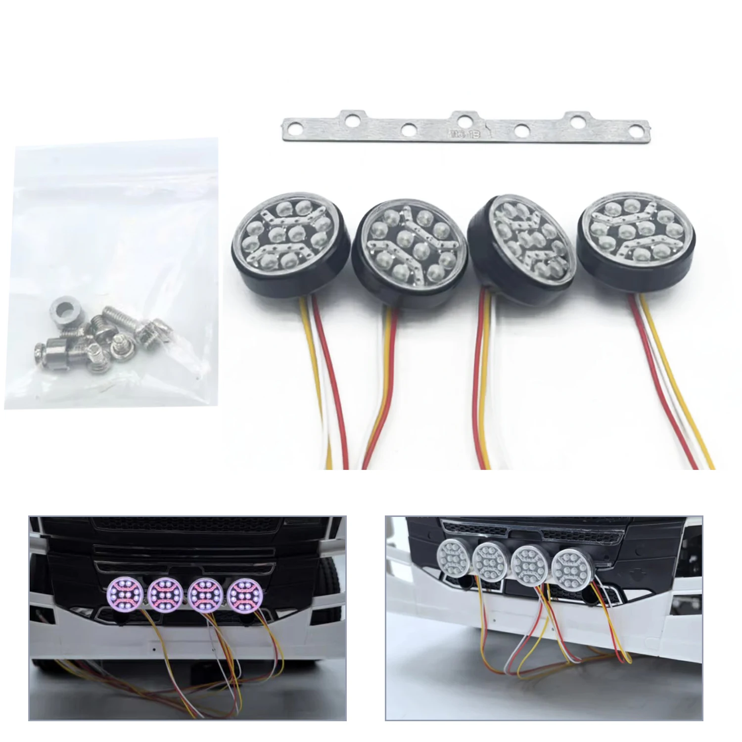 1/14 RC Metal LED Spotlight Lamp for DIY TAMIYA RC Tractor Truck 770S FH16 56375 56360 R620 1851 Hydraulic Dumper Trailer Part
1/14 RC Metal LED Spotlight Lamp for DIY TAMIYA RC Tractor Truck 770S FH16 56375 56360 R620 1851 Hydraulic Dumper Trailer Part