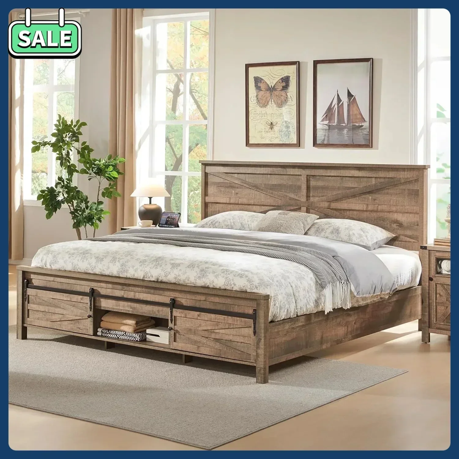 Горячая распродажа: Кровать-ферма King-size с каркасом из массива дерева, раздвижной дверью-амбаром и местом для хранения, гарантирующая бесшумный сон
Горячая распродажа: Кровать-ферма King-size с каркасом из массива дерева, раздвижной дверью-амбаром и местом для хранения, гарантирующая бесшумный сон