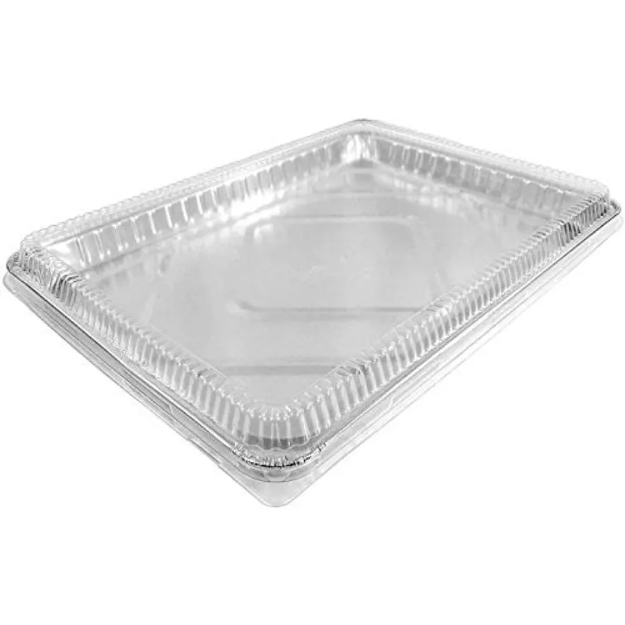 1/2 Size Sheet Cake Aluminum Foil Pan w/Clear Low Dome Lid Pack of 10 Sets 17.1 L x 12.3 W x 1.25 D
1/2 Size Sheet Cake Aluminum Foil Pan w/Clear Low Dome Lid Pack of 10 Sets 17.1 L x 12.3 W x 1.25 D