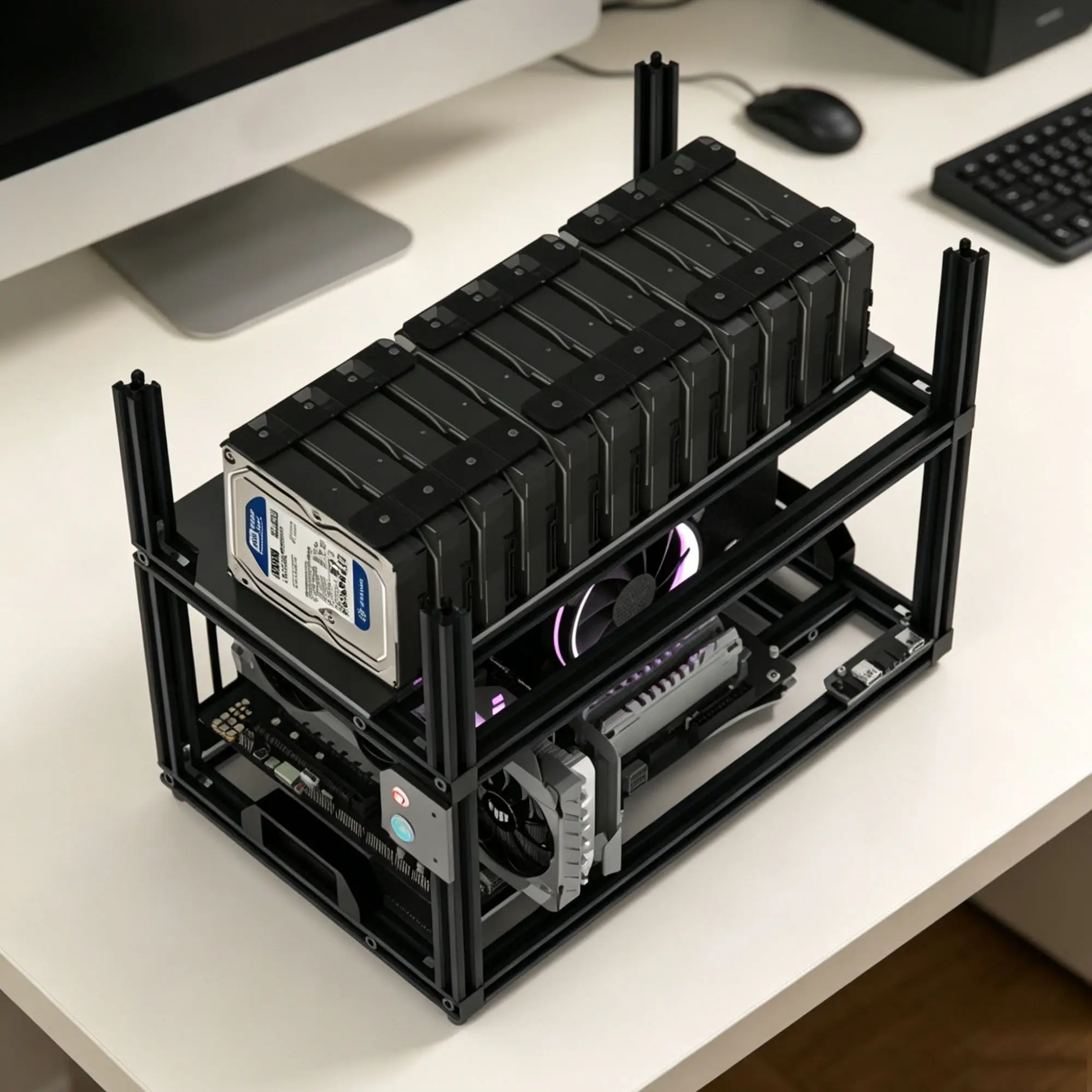 Superimposed open DIY aluminum frame rack, acrylic double-layer translucent multi-computer NAS chassis bracket
Superimposed open DIY aluminum frame rack, acrylic double-layer translucent multi-computer NAS chassis bracket
