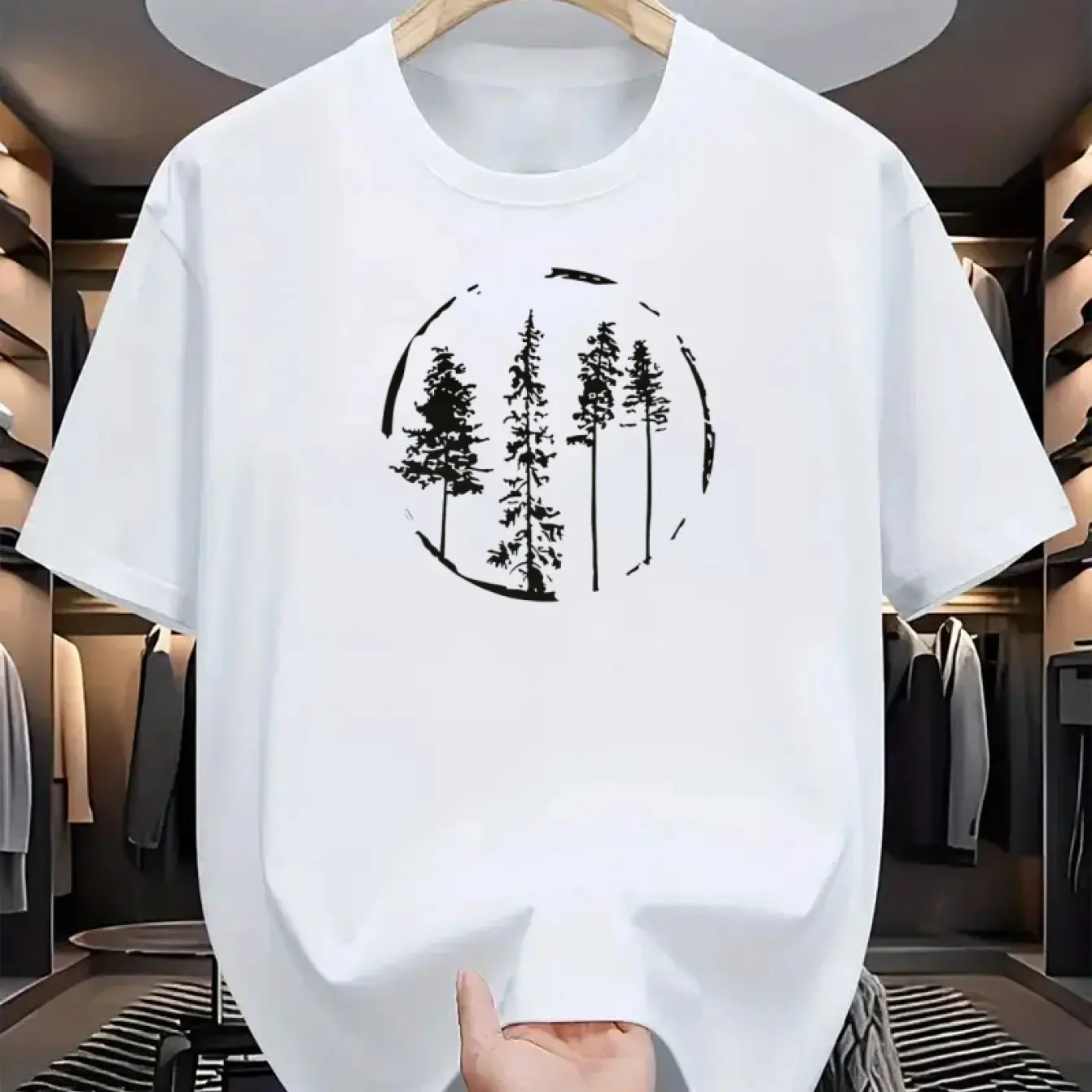 Men's Summer 100 Cotton Fashionable Casual Loose Forest Tree Pattern Printed Sports Round Neck Short Sleeved T-shirt Top T Shirt
Men's Summer 100 Cotton Fashionable Casual Loose Forest Tree Pattern Printed Sports Round Neck Short Sleeved T-shirt Top T Shirt