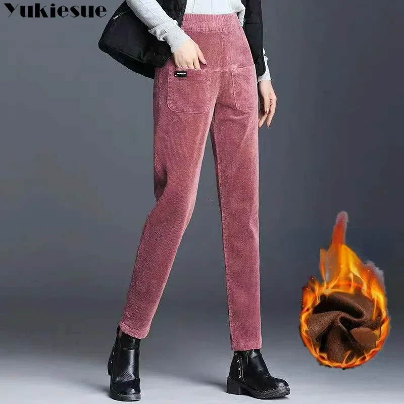 Woman's Pants 2023 Autumn Winter Corduroy New Style Loose Haren Pants Elastic High Waist Striped Fleece Casual Radish Pants
Woman's Pants 2023 Autumn Winter Corduroy New Style Loose Haren Pants Elastic High Waist Striped Fleece Casual Radish Pants