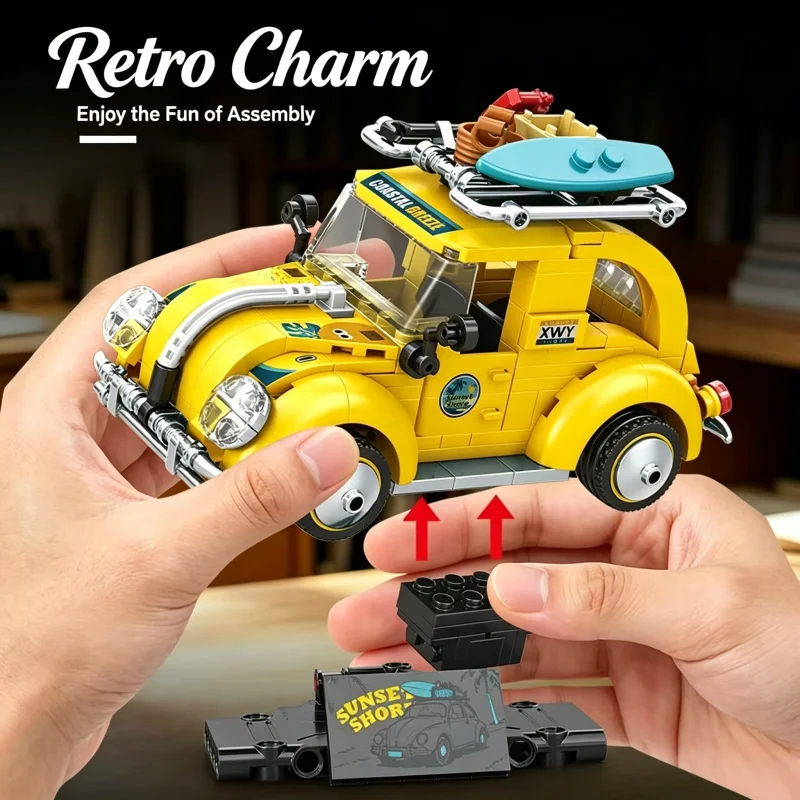 CACO BLOCKSClassic Vintage Car Building Bricks, Yellow Beach Travel Model with Roof Rack, Educational Assembly Toy for Display a
CACO BLOCKSClassic Vintage Car Building Bricks, Yellow Beach Travel Model with Roof Rack, Educational Assembly Toy for Display a