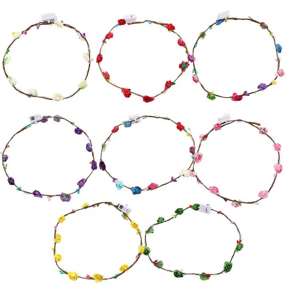 Flower For Bride LED Light Vacation Hairband Birthday Party Wreath Headband Glowing Wreath Beach Headband Flower Crowns
Flower For Bride LED Light Vacation Hairband Birthday Party Wreath Headband Glowing Wreath Beach Headband Flower Crowns