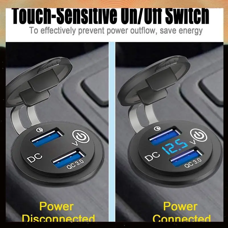 4X USB-розетка 12 В, автомобильное зарядное устройство Quick Charge 3.0 с двумя USB-портами и контактным переключателем и вольтметром для мотоцикла 12 В/24 В-Y05A
4X USB-розетка 12 В, автомобильное зарядное устройство Quick Charge 3.0 с двумя USB-портами и контактным переключателем и вольтметром для мотоцикла 12 В/24 В-Y05A