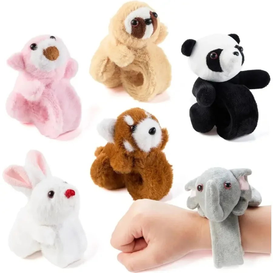 Animal Plush Slap Bracelets 6pcs Set - Cute Stuffed Animal Happy Tappers Wristbands, Ideal Party Supplies, Classroom Prizes, Bi
Animal Plush Slap Bracelets 6pcs Set - Cute Stuffed Animal Happy Tappers Wristbands, Ideal Party Supplies, Classroom Prizes, Bi