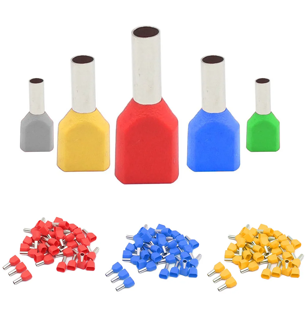 100PCS TE0508 TE1008 TE1508 TE2508 TE6014ouble pipe 0.5~6.0² cold pressed end double line tube shaped insulated tubular terminal
100PCS TE0508 TE1008 TE1508 TE2508 TE6014ouble pipe 0.5~6.0² cold pressed end double line tube shaped insulated tubular terminal