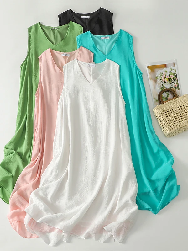 White Summer New Long Beach Loose Vest Dress Irregular Color Sleeveless Dress V-neck Straight Tube Skirt Single Piece
White Summer New Long Beach Loose Vest Dress Irregular Color Sleeveless Dress V-neck Straight Tube Skirt Single Piece