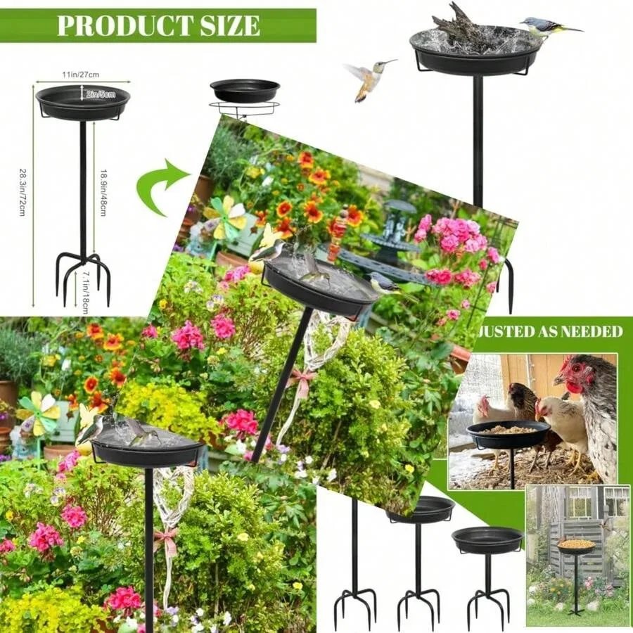 28In Freestanding Birdbaths Bowl Outdoor, Free Standing Garden Bird Bath Bird Feeder Bowl With Metal Stake, Detachable Decorati
28In Freestanding Birdbaths Bowl Outdoor, Free Standing Garden Bird Bath Bird Feeder Bowl With Metal Stake, Detachable Decorati