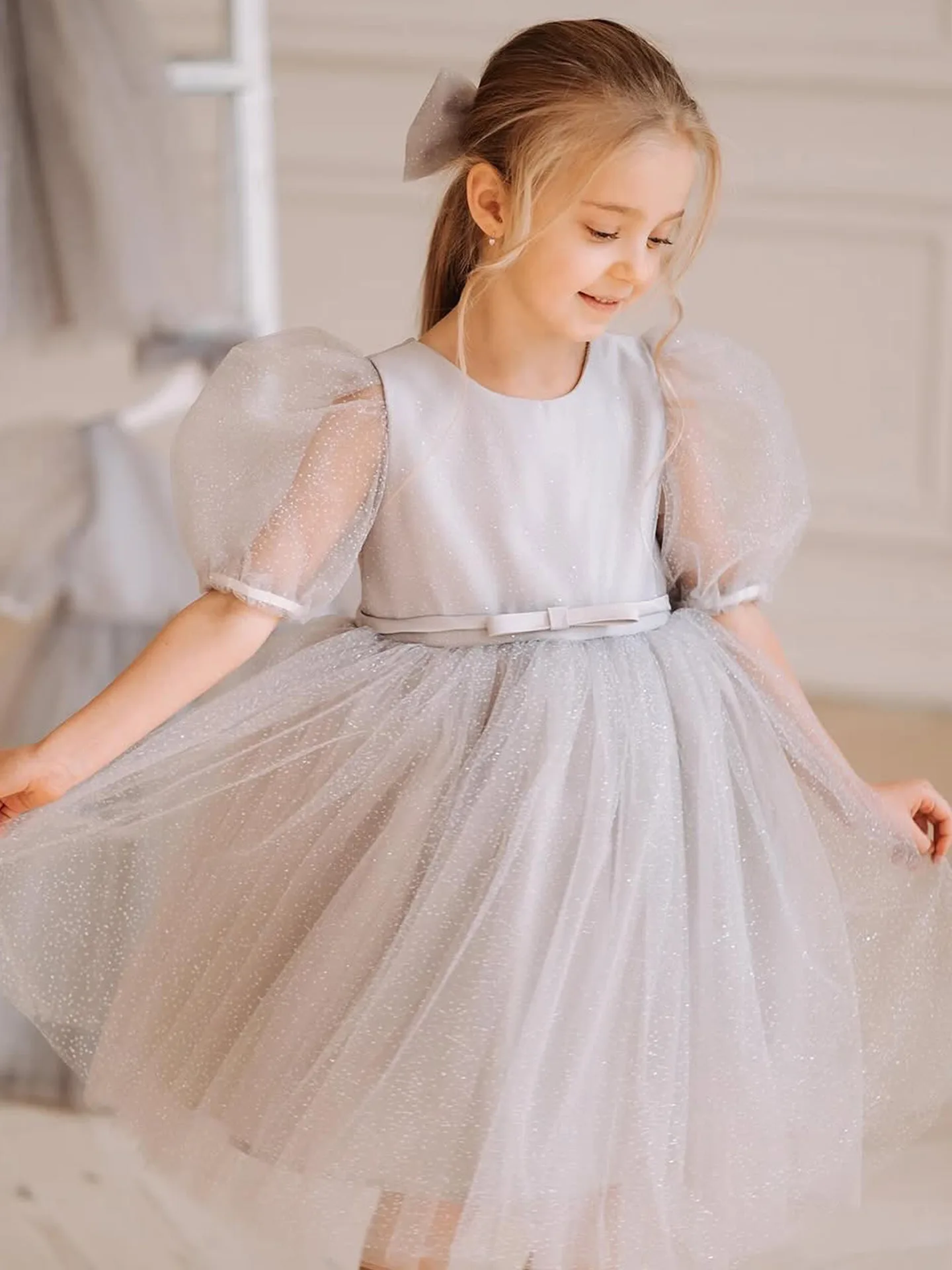 Custom 2026 New Style Flower Girl Dress Princess Puff Sleeves Sweet Bow Mesh Kids' Dress Wedding Party Formal Occasion Gown
Custom 2026 New Style Flower Girl Dress Princess Puff Sleeves Sweet Bow Mesh Kids' Dress Wedding Party Formal Occasion Gown