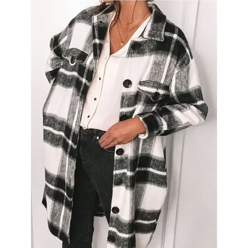 Plus Size 1XL-5XL New Women Plaid Long Sleeve Shirt Jacket Slim Fit Button up Casual Fashion Women's Clothing Outerwear
Plus Size 1XL-5XL New Women Plaid Long Sleeve Shirt Jacket Slim Fit Button up Casual Fashion Women's Clothing Outerwear