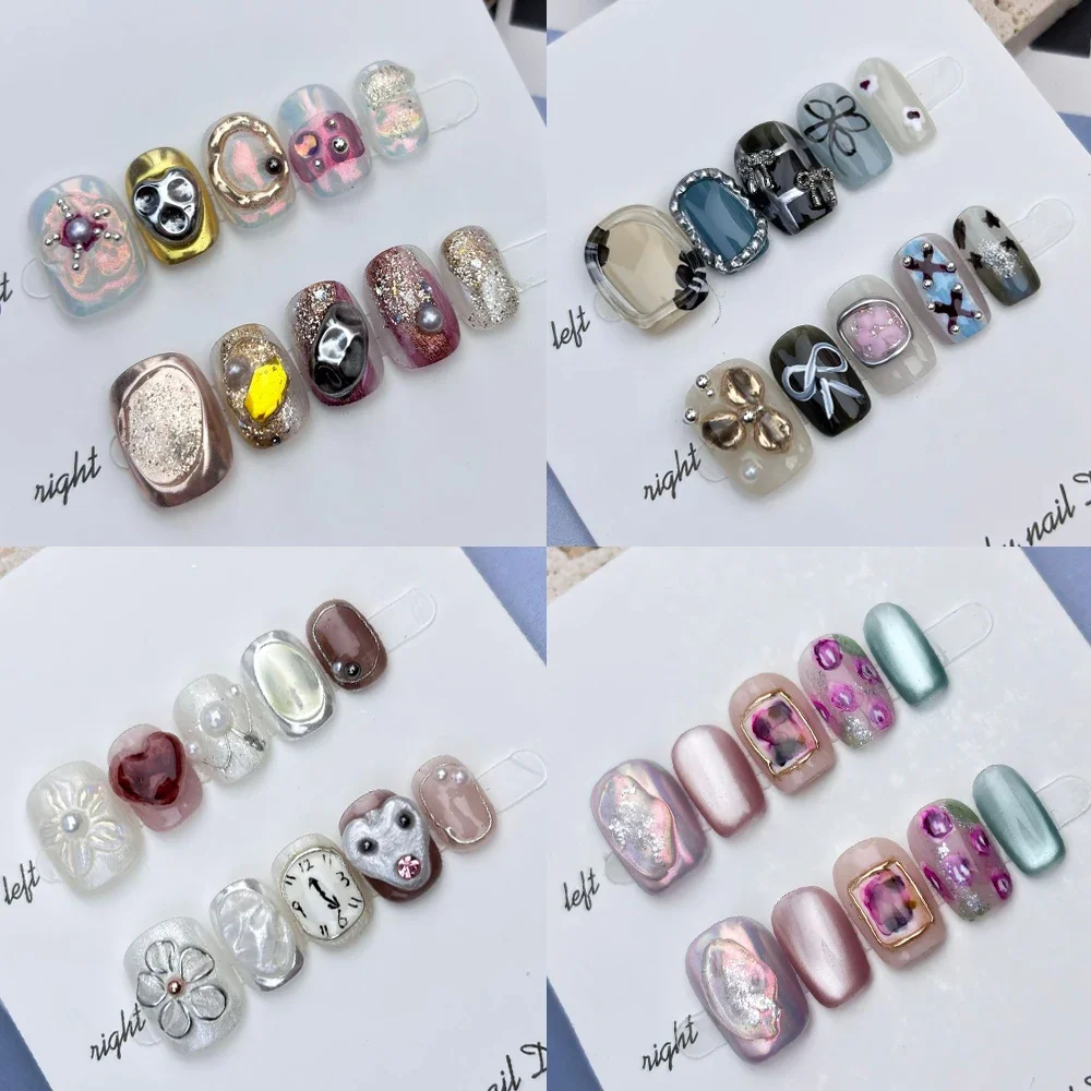Handmade Flash Cat Eyes Fake Nail Shiny Diamond Flower Bow Decor Press On Nail Artificial Short Square Wearable Nail Tips Art
Handmade Flash Cat Eyes Fake Nail Shiny Diamond Flower Bow Decor Press On Nail Artificial Short Square Wearable Nail Tips Art