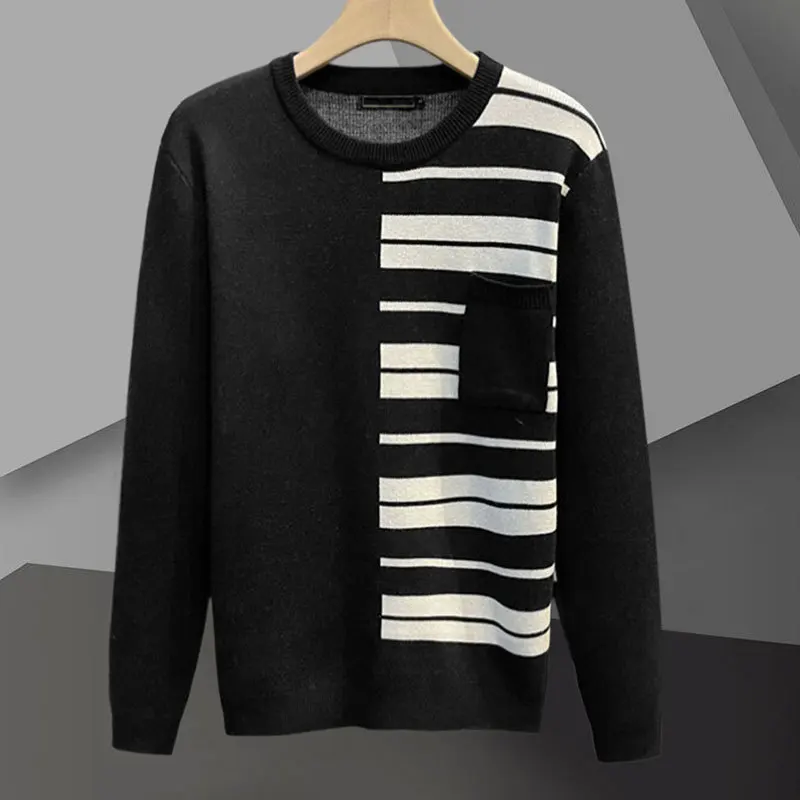 Sweater For Men Knitted Crew Neck Sweater Korean Style Contrasting Colors Stitching Sweater Mens Pullover Sweater Pull Homme
Sweater For Men Knitted Crew Neck Sweater Korean Style Contrasting Colors Stitching Sweater Mens Pullover Sweater Pull Homme
