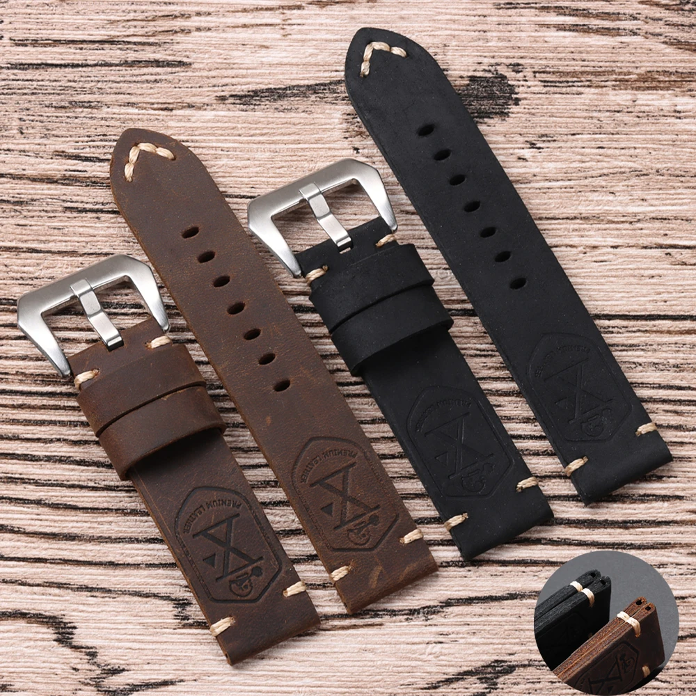 Ремешок ручной работы из двухслойной воловьей кожи для наручных часов, 22 мм, 24 мм, 26 мм, коричневый мягкий кожаный ремешок для PAM111 441, мягкий мужской браслет
Ремешок ручной работы из двухслойной воловьей кожи для наручных часов, 22 мм, 24 мм, 26 мм, коричневый мягкий кожаный ремешок для PAM111 441, мягкий мужской браслет