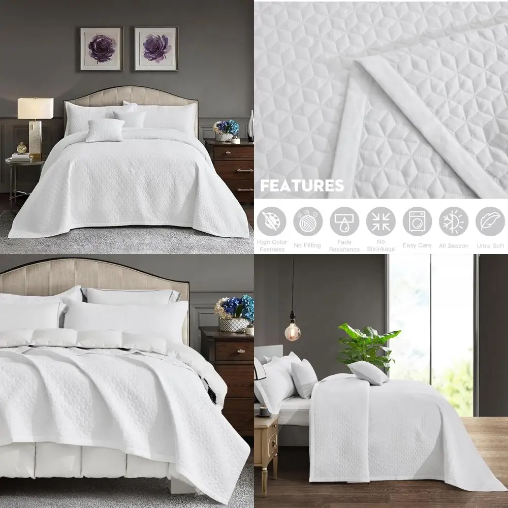 Oversized King Bedspread 128x120 Extra Wide, Modern & Contemporary Look, Lightweight Bedding Cover, Reversible, 5 Piece, 100% Mi
Oversized King Bedspread 128x120 Extra Wide, Modern & Contemporary Look, Lightweight Bedding Cover, Reversible, 5 Piece, 100% Mi