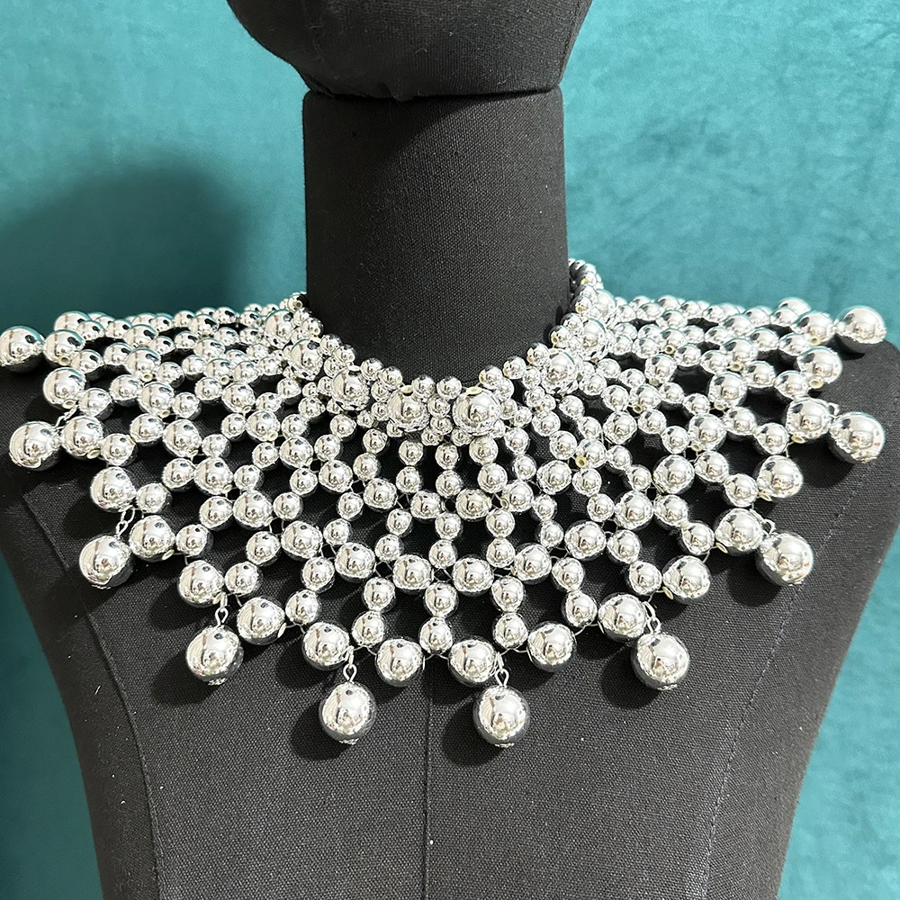 Personality Bead Necklace Handmade Beaded Sweater Chain Choker Wedding Party Dress Necklace Bride Pearl Shoulder Chain Jewelry
Personality Bead Necklace Handmade Beaded Sweater Chain Choker Wedding Party Dress Necklace Bride Pearl Shoulder Chain Jewelry