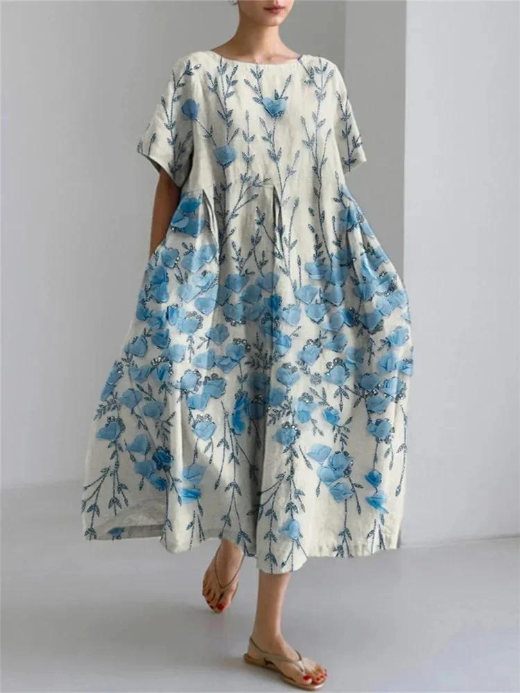Harajuku Street Fashion Women's Ankle-length Dress Fresh Floral Print Loose Dress Spring And Summer Party Dinner Dress S-5XL
Harajuku Street Fashion Women's Ankle-length Dress Fresh Floral Print Loose Dress Spring And Summer Party Dinner Dress S-5XL
