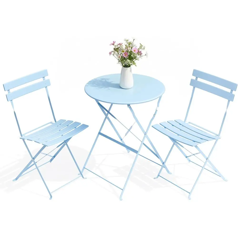 Outdoor Powder Coated Weatherproof 3-Piece Bistro Set, Ideal for Patio, Garden, or Balcony, Blue
Outdoor Powder Coated Weatherproof 3-Piece Bistro Set, Ideal for Patio, Garden, or Balcony, Blue