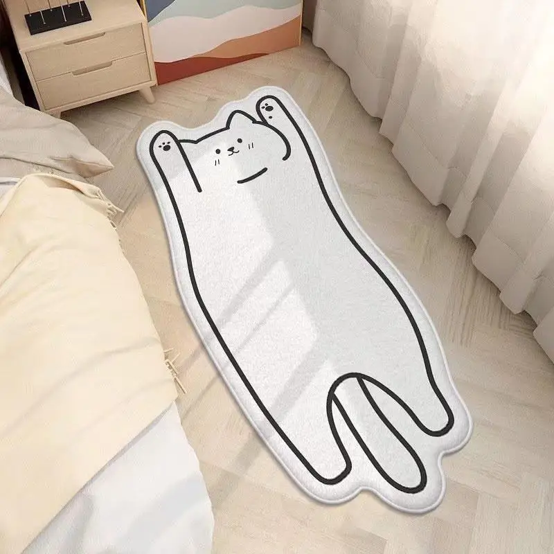 VIKAMA Modern Simple Cartoon White Cat Faux Sheep Velvet Carpet Non-slip Bedside Bedroom Carpet Home Decoration
VIKAMA Modern Simple Cartoon White Cat Faux Sheep Velvet Carpet Non-slip Bedside Bedroom Carpet Home Decoration