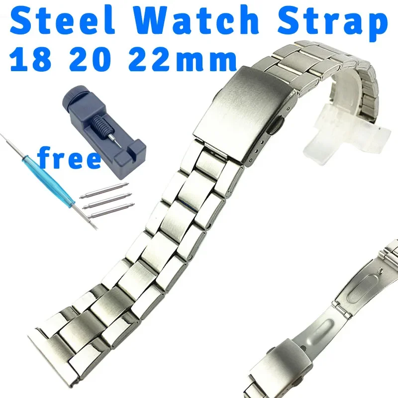 Ремешок для часов 18 мм, 20 мм, 22 мм, 3 бусины, браслет из нержавеющей стали, двойной металлический ремешок для часов, сменный браслет
Ремешок для часов 18 мм, 20 мм, 22 мм, 3 бусины, браслет из нержавеющей стали, двойной металлический ремешок для часов, сменный браслет