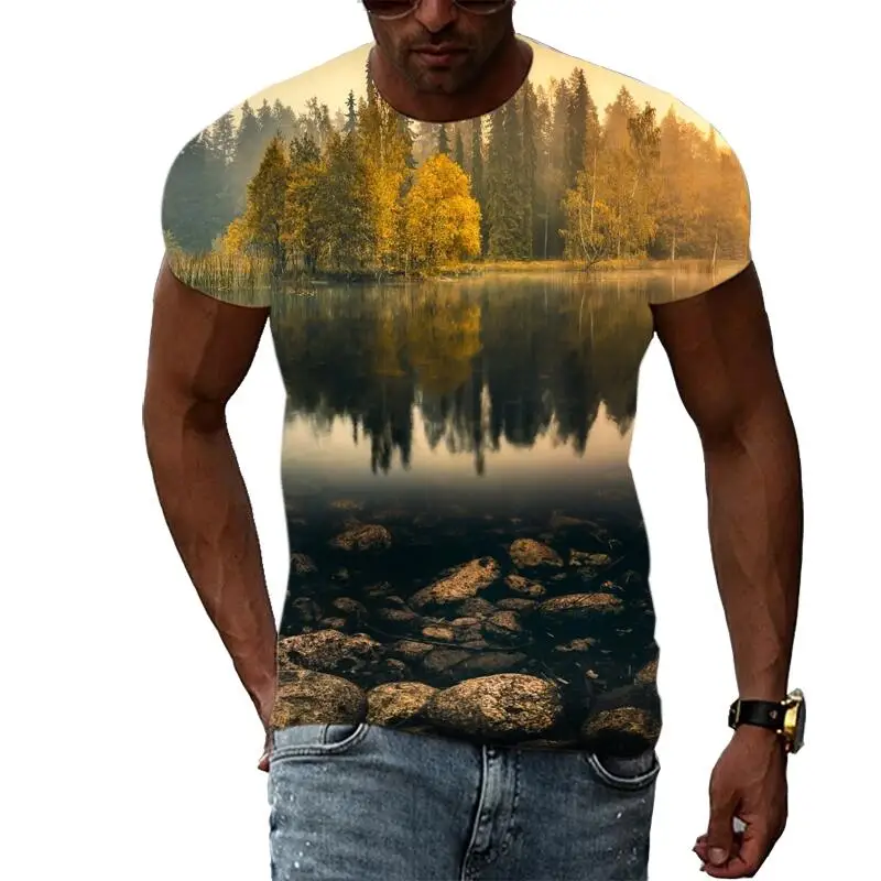 Summer Leisure Mountains And Fields Pattern Men's T-shirt Hip Hop 3D Print Personality Rod Neck Short Sleeve Fashion Clothes
Summer Leisure Mountains And Fields Pattern Men's T-shirt Hip Hop 3D Print Personality Rod Neck Short Sleeve Fashion Clothes