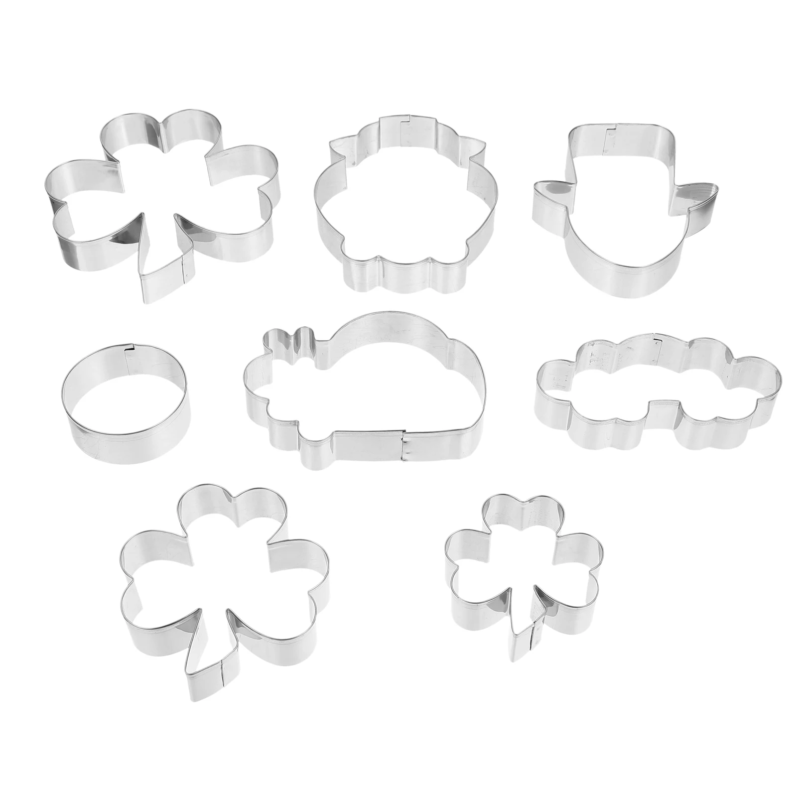 8 Pcs Stainless Steel Cookie Cutters Baking Mold Sugar Pie DIY Tool Biscuit Maker Household Supplies Patrick Day
8 Pcs Stainless Steel Cookie Cutters Baking Mold Sugar Pie DIY Tool Biscuit Maker Household Supplies Patrick Day