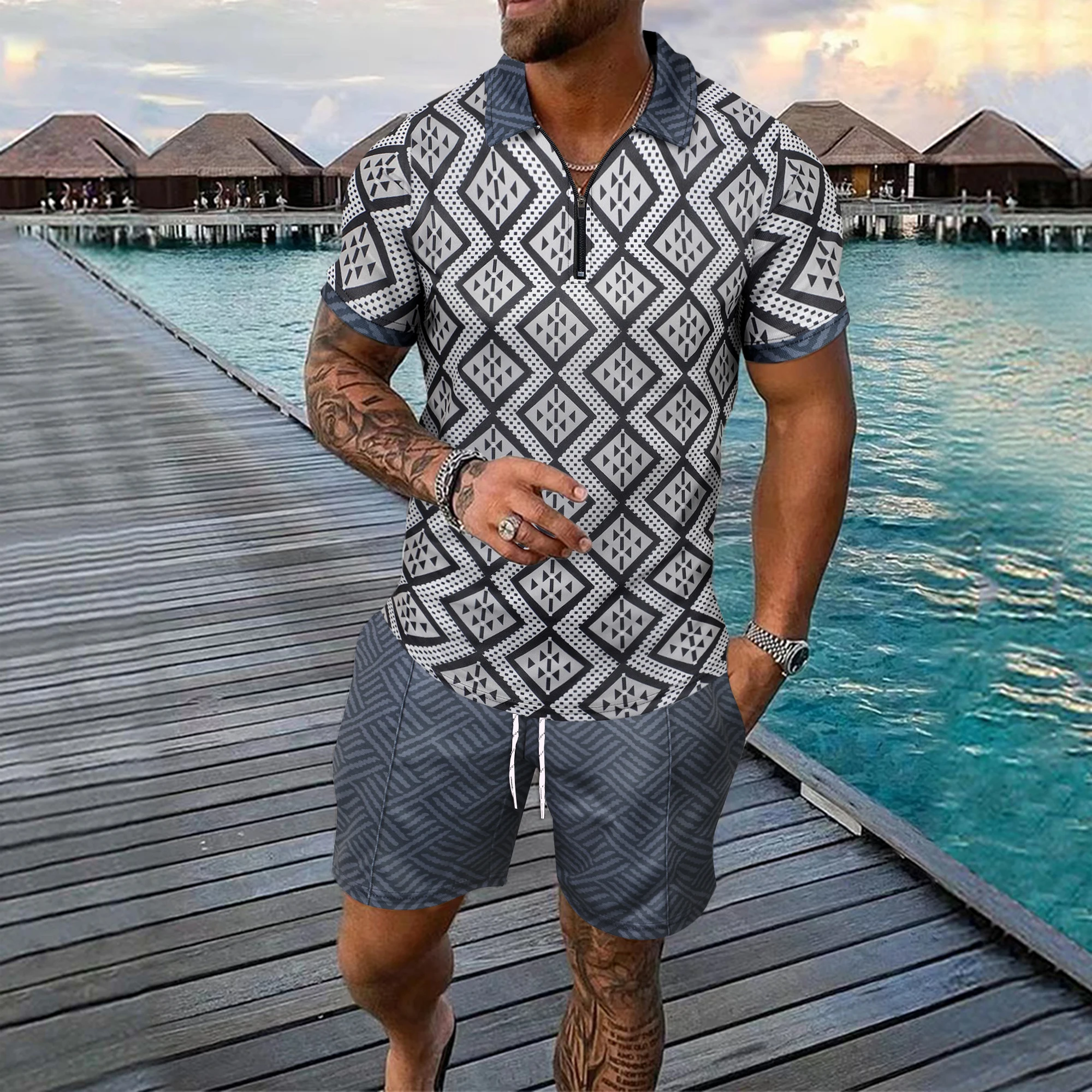 Luxury Brand 2PCS Men Clothes Zipper Polo Tops Short Sleeve Golf Shirt Sweatpants Suits Mens Fashion Tracksuits Casual Outfit
Luxury Brand 2PCS Men Clothes Zipper Polo Tops Short Sleeve Golf Shirt Sweatpants Suits Mens Fashion Tracksuits Casual Outfit