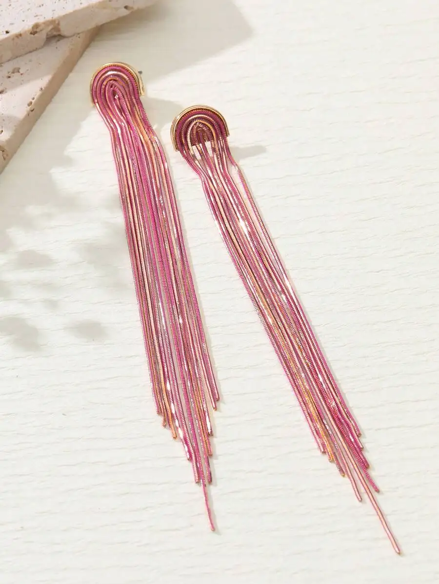 Handmade Fringe Copper Chain Drop Earrings For Women
Handmade Fringe Copper Chain Drop Earrings For Women