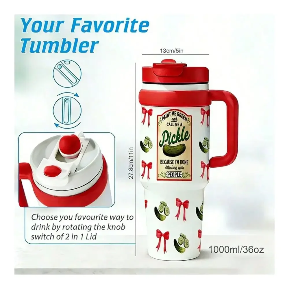1L 36oz Insulated Cup Stainless Steel With Handle DoubleWall Vacuum Insulation Suitable For Hot Cold Beverages Travel, Office
1L 36oz Insulated Cup Stainless Steel With Handle DoubleWall Vacuum Insulation Suitable For Hot Cold Beverages Travel, Office