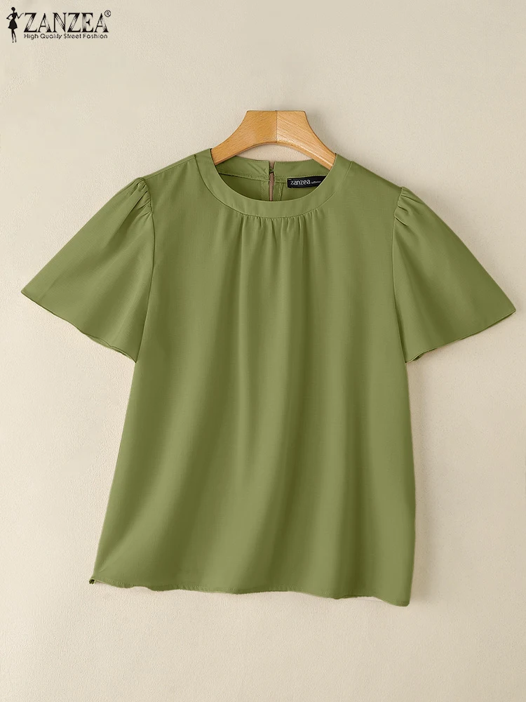 Women Short Sleeve Work OL Blouses ZANZEA 2025 Summer Fashion Shirt Elegant Solid Holiday Tunic Tops Casual O Neck Loose Blusas
Women Short Sleeve Work OL Blouses ZANZEA 2025 Summer Fashion Shirt Elegant Solid Holiday Tunic Tops Casual O Neck Loose Blusas