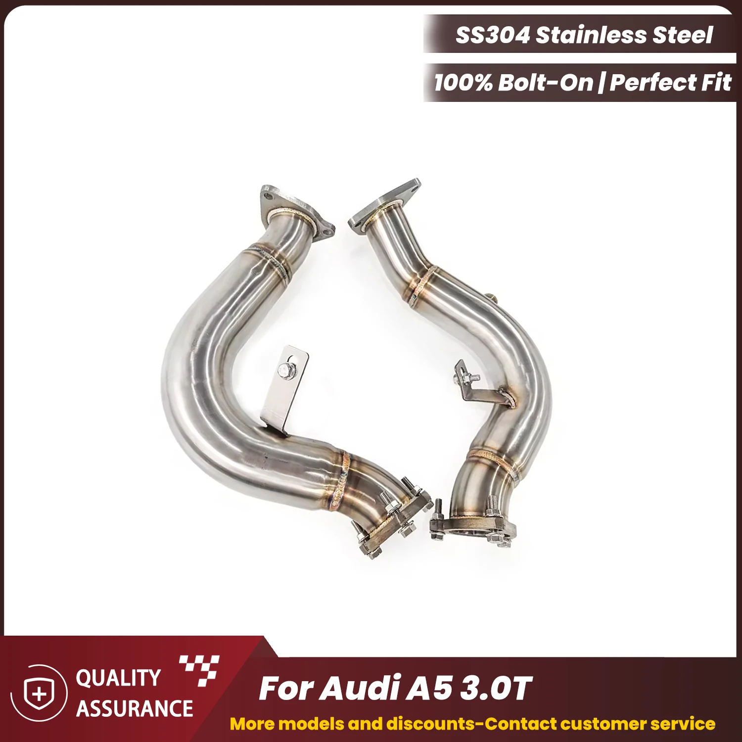 ECCF Sports Downpipe For Audi A5 3.0T Aggressive Exhaust Sound High Flow Performance Upgrade Easy Installation 
ECCF Sports Downpipe For Audi A5 3.0T Aggressive Exhaust Sound High Flow Performance Upgrade Easy Installation