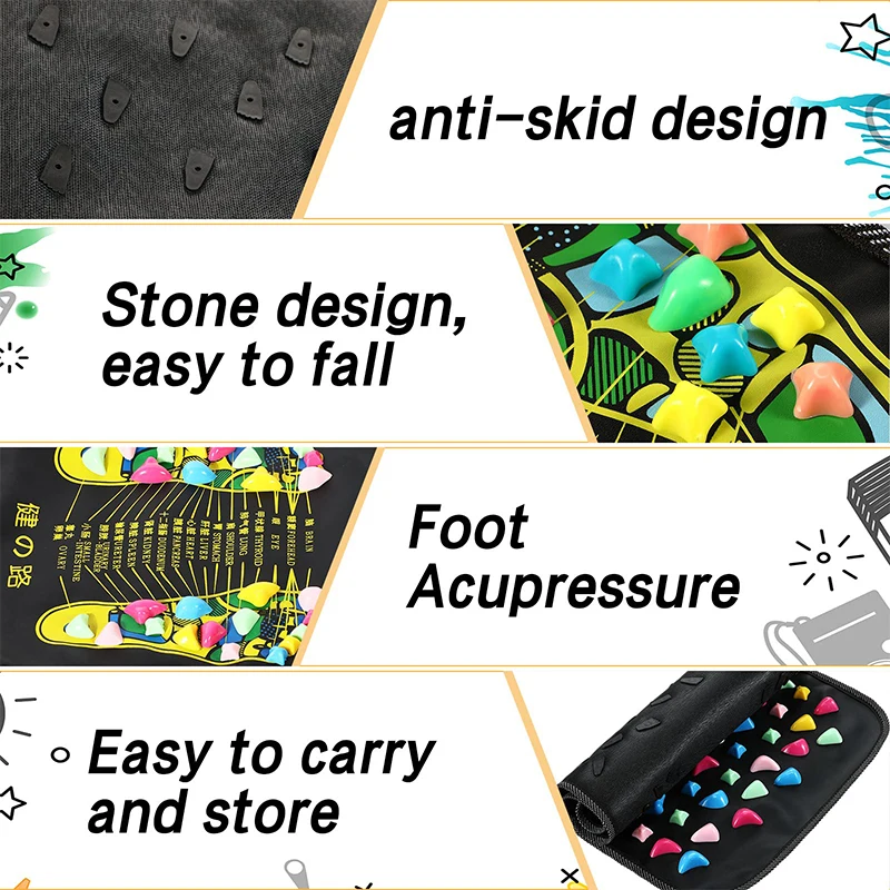 Foot Massage Mat Reflexology Walk Stone Road Foot Massage Acupoint Mat For Acupressure Relaxes For Long Sitting Elderly Students
Foot Massage Mat Reflexology Walk Stone Road Foot Massage Acupoint Mat For Acupressure Relaxes For Long Sitting Elderly Students