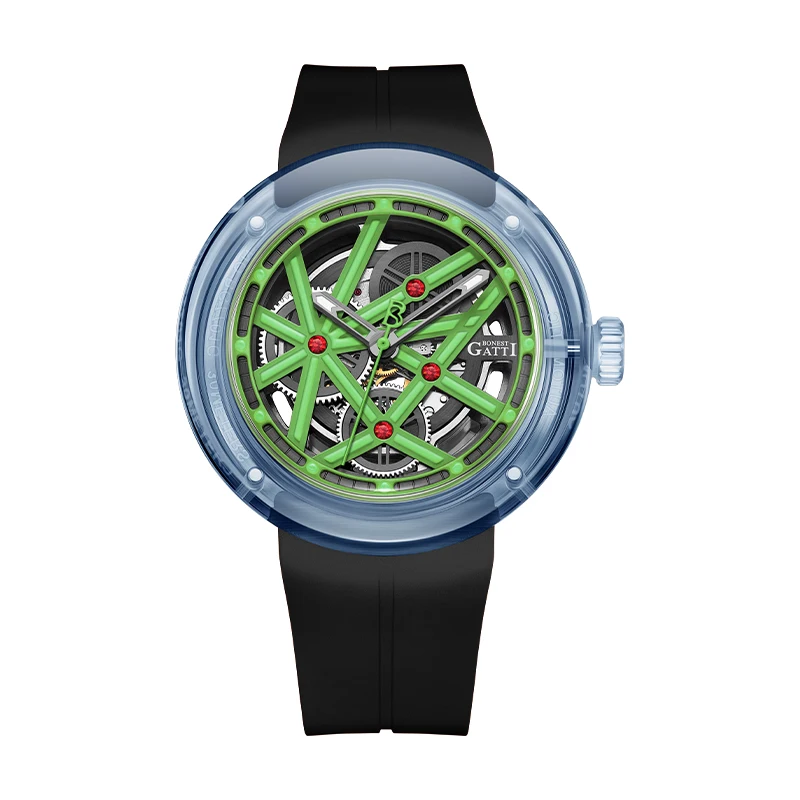 BONEST GATTI BG7702 Men's Automatic Watch 42mm Transparent Skeleton Optical Glass Waterproof Viton Strap Mechanical Wristwatch
BONEST GATTI BG7702 Men's Automatic Watch 42mm Transparent Skeleton Optical Glass Waterproof Viton Strap Mechanical Wristwatch