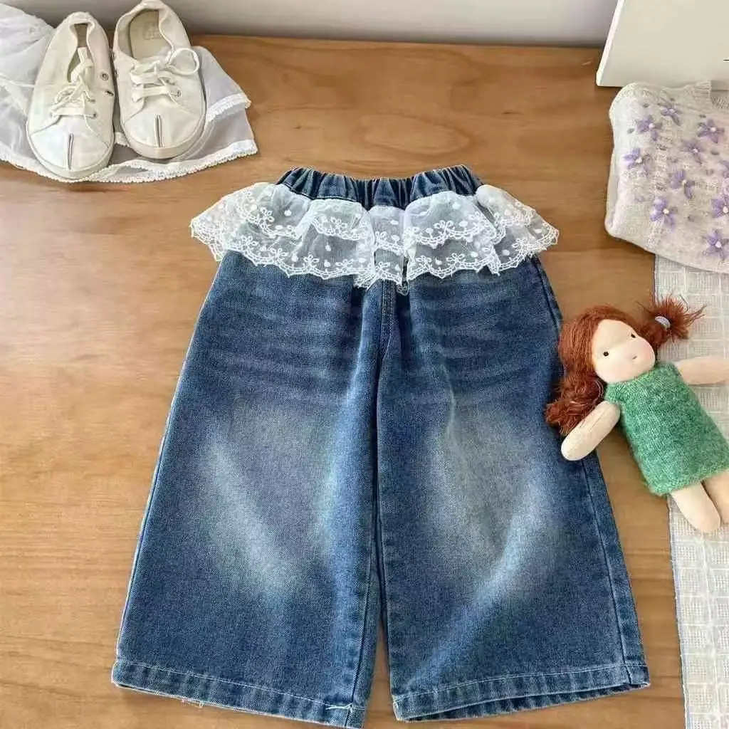 Girls' Spring and Autumn Casual Jeans New Children's Fashion Jeans Splicing Mesh Pants 80-150CM
Girls' Spring and Autumn Casual Jeans New Children's Fashion Jeans Splicing Mesh Pants 80-150CM
