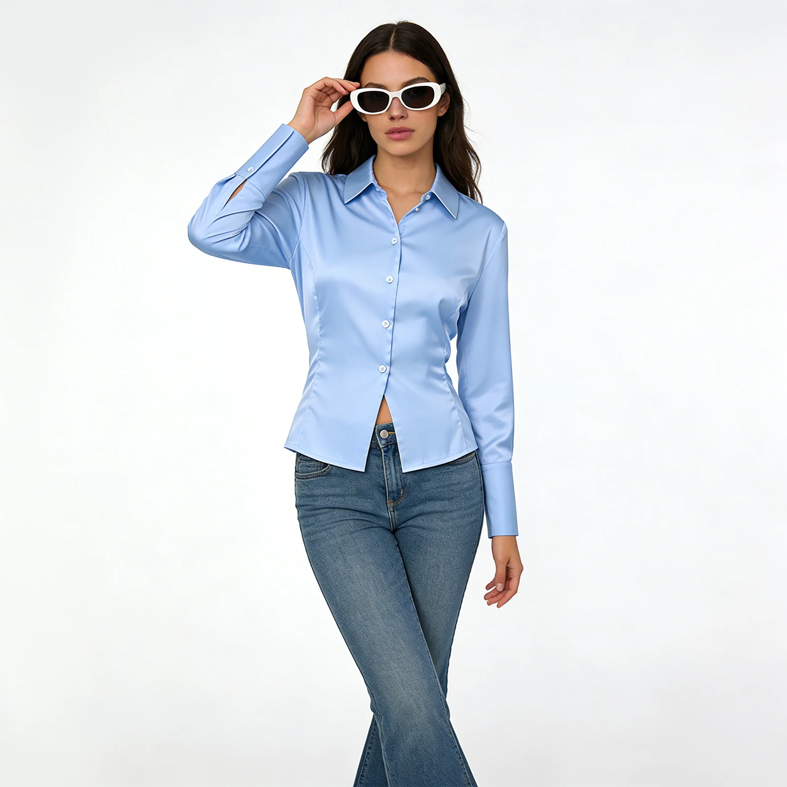 Womens Satin Blouse Lantern Long Sleeve Silk Button Down Shirt Dressy Casual Business Work Tunic Tops
Womens Satin Blouse Lantern Long Sleeve Silk Button Down Shirt Dressy Casual Business Work Tunic Tops