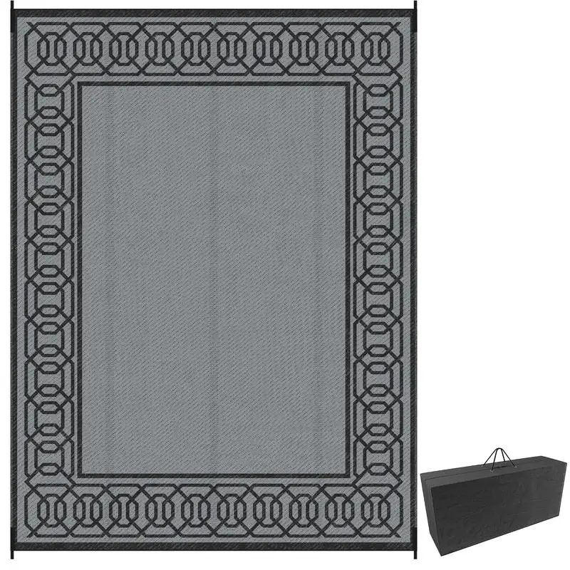 Outdoor Rug for Patio, 9' x 12' Waterproof Large Mat, Reversible Plastic Straw Rug for Decor, Portable Outside RV Camping Area Carpet Mat for Backyard Porch Deck Picnic, Black & Gray Border
Outdoor Rug for Patio, 9' x 12' Waterproof Large Mat, Reversible Plastic Straw Rug for Decor, Portable Outside RV Camping Area Carpet Mat for Backyard Porch Deck Picnic, Black & Gray Border