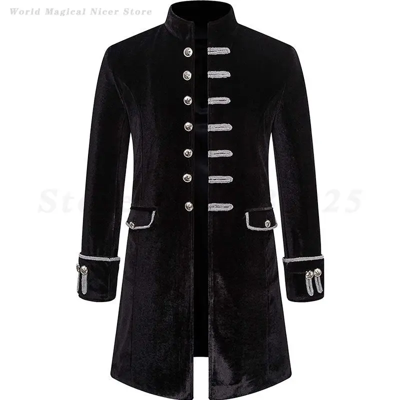 Vintage Steampunk Colonial Coat Autumn Winter Velvet Long Sleeves Jacket Men's Wedding Party Uniform High Collar Loose Coat
Vintage Steampunk Colonial Coat Autumn Winter Velvet Long Sleeves Jacket Men's Wedding Party Uniform High Collar Loose Coat