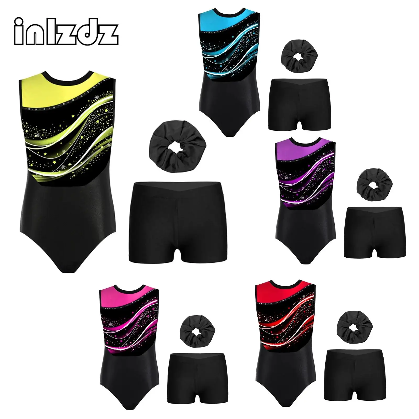 1 Set Kids Girls Stylish Print Gymnastics Dance Leotard Sleeveless Bodysuit+Shorts+Hair Band Outfit for Ballet Skating Dancewear
1 Set Kids Girls Stylish Print Gymnastics Dance Leotard Sleeveless Bodysuit+Shorts+Hair Band Outfit for Ballet Skating Dancewear