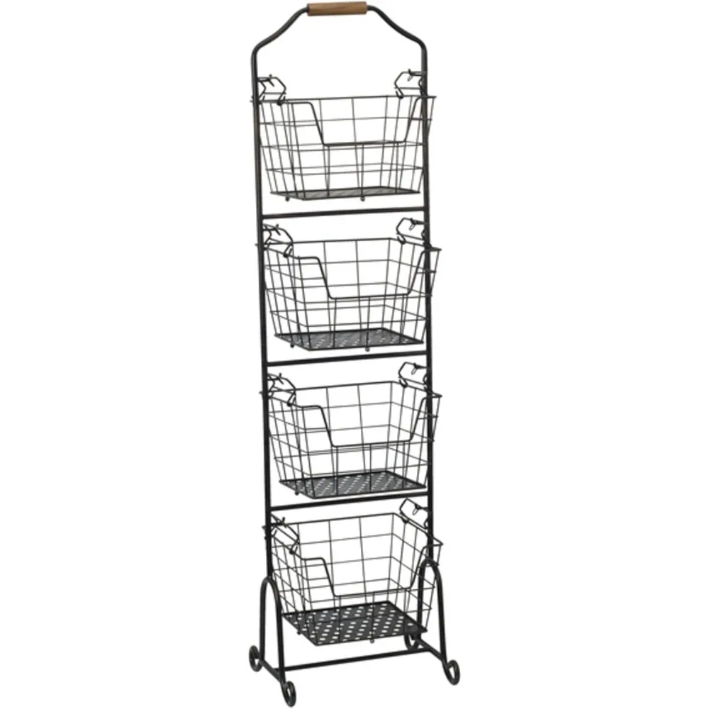 Racks & Holders, 4-Tier Metal Floor Standing Fruit/Home Storage Market Basket, Antique Black, Racks & Holders
Racks & Holders, 4-Tier Metal Floor Standing Fruit/Home Storage Market Basket, Antique Black, Racks & Holders