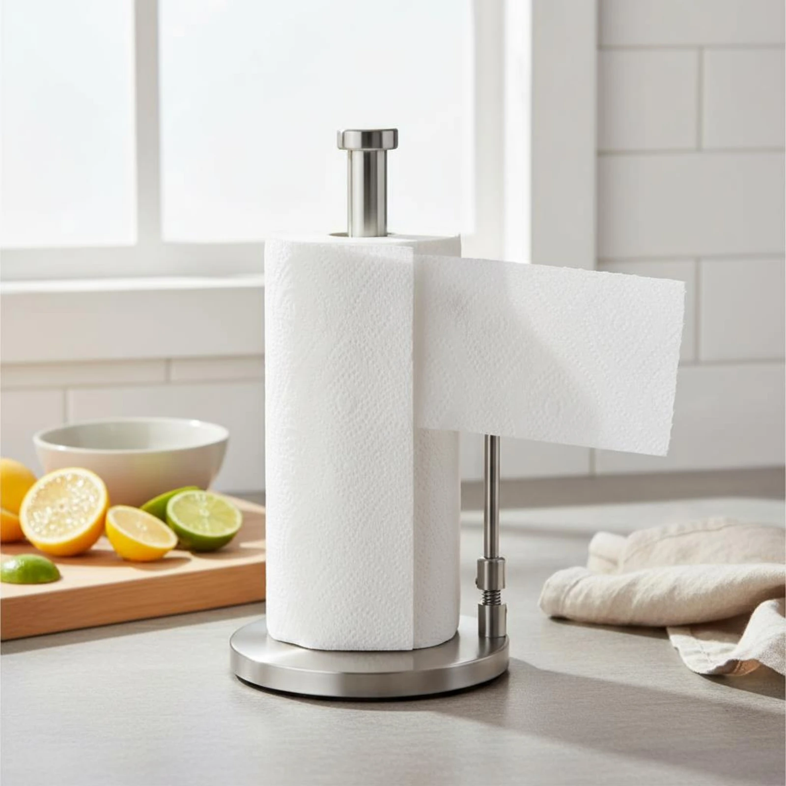 Stainless Steel Paper Towel Stand Weighted Base Countertop Kitchen Roll Holder for Bathroom
Stainless Steel Paper Towel Stand Weighted Base Countertop Kitchen Roll Holder for Bathroom