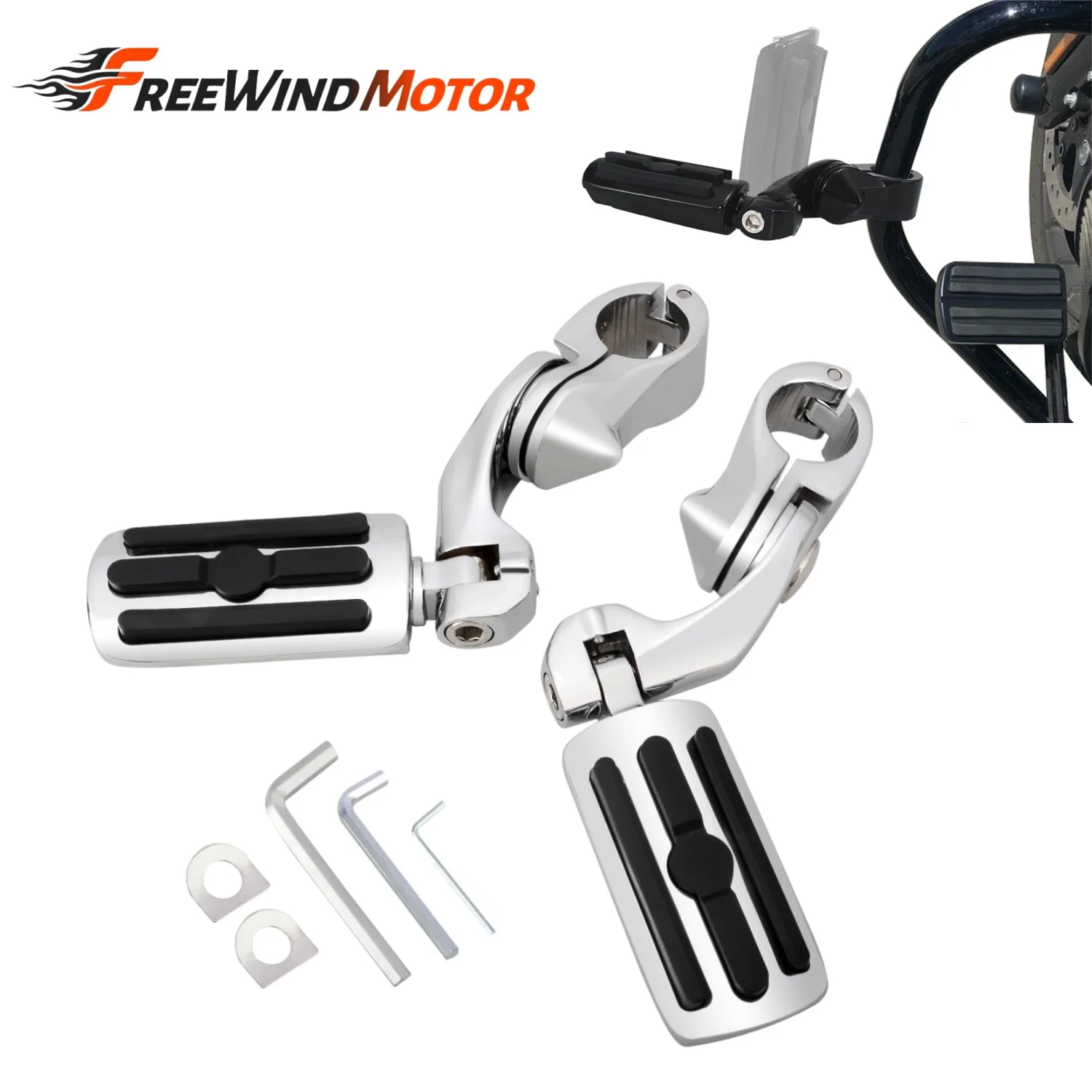 Motorcycle 1-1/4" Footrest 1.25" Engine Guard Footpeg Highway Pegs For Harley Softail Dyna Sportster XL 883 1200 Road King Street Glide Electra Glide Breakout Low Rider S ST
Motorcycle 1-1/4" Footrest 1.25" Engine Guard Footpeg Highway Pegs For Harley Softail Dyna Sportster XL 883 1200 Road King Street Glide Electra Glide Breakout Low Rider S ST