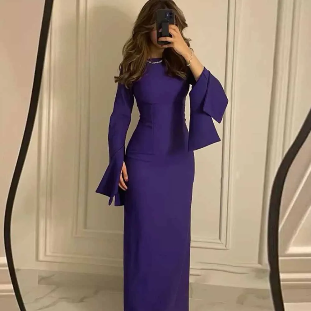 Saudi Arabia Women's Party Dresses Jersey Sheath/Column Prom Dress Purple Boat Neck Ruffles Evening Dress 2025 Long
Saudi Arabia Women's Party Dresses Jersey Sheath/Column Prom Dress Purple Boat Neck Ruffles Evening Dress 2025 Long