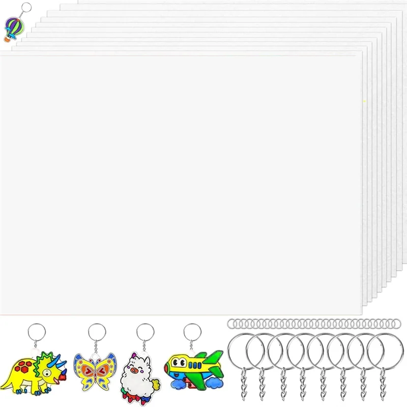N04R Набор листов Shrinkydink для печати с 14 листами, 30 брелками и 100 кольцами для детей DIY Handprint Art
N04R Набор листов Shrinkydink для печати с 14 листами, 30 брелками и 100 кольцами для детей DIY Handprint Art