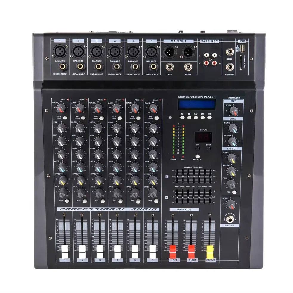 Professional 350W Powered Audio Mixer 6 8 12 16 Channel Recording Integrated Power Mixing Console Sound Processor
Professional 350W Powered Audio Mixer 6 8 12 16 Channel Recording Integrated Power Mixing Console Sound Processor