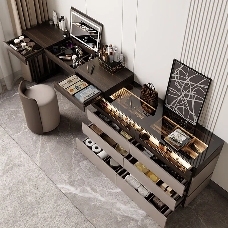 Bedroom Makeup Vanity Table Mirror Chair Drawers Storage European Dressing Table Girl Nail Penteadeira Lounge Suite Furniture
Bedroom Makeup Vanity Table Mirror Chair Drawers Storage European Dressing Table Girl Nail Penteadeira Lounge Suite Furniture