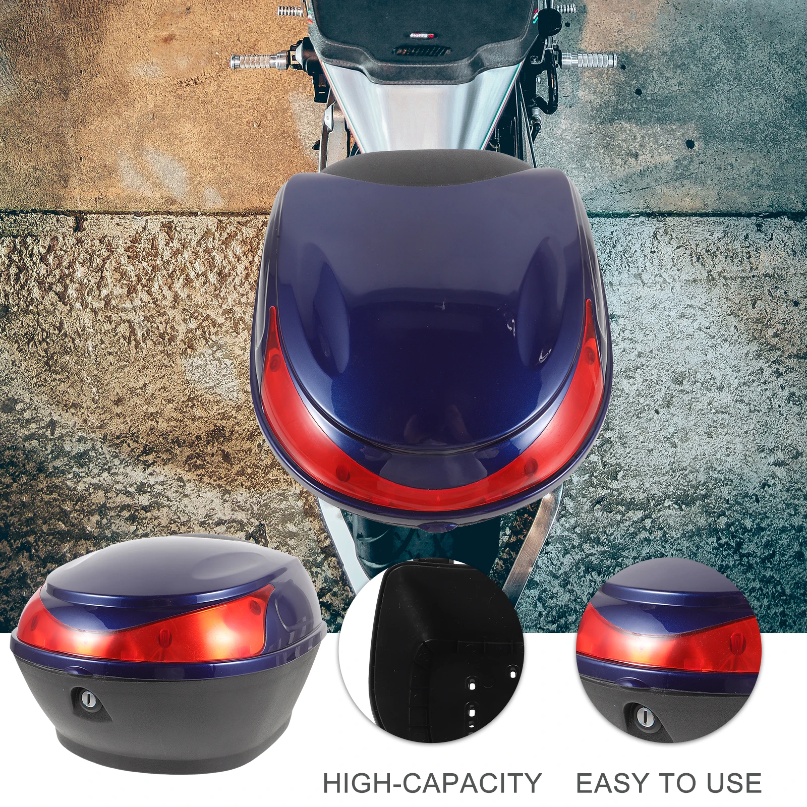Electric Motorcycle Trunk Luggage Box Large Capacity Waterproof Dustproof Storage Case Blue Tail Bag for Scooter Bike
Electric Motorcycle Trunk Luggage Box Large Capacity Waterproof Dustproof Storage Case Blue Tail Bag for Scooter Bike