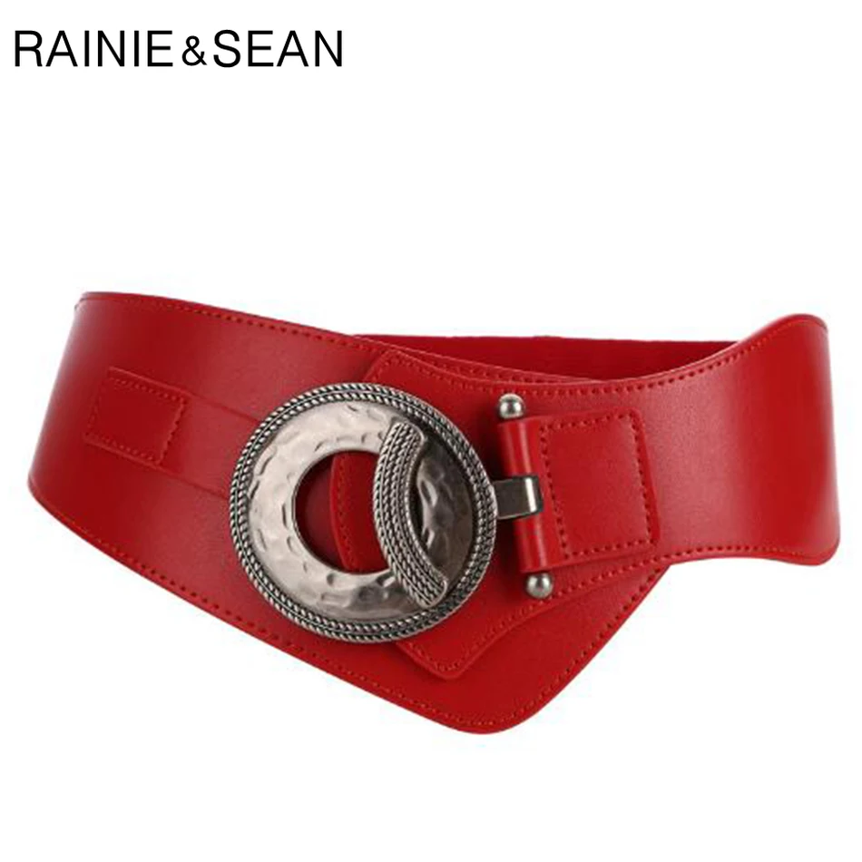 RAINIE SEAN Red Cummerbunds for Women Real Leather Wide Belts Waist Female Brand New Genuine Leather Ladies Elastic Belt Dress
RAINIE SEAN Red Cummerbunds for Women Real Leather Wide Belts Waist Female Brand New Genuine Leather Ladies Elastic Belt Dress